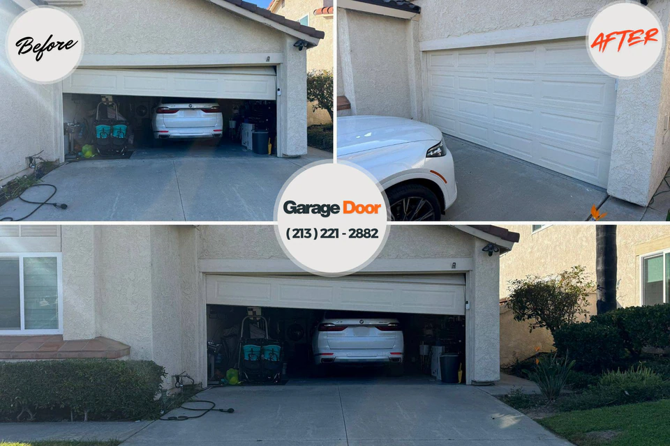 Before and after: garage door repair Pasadena, MD